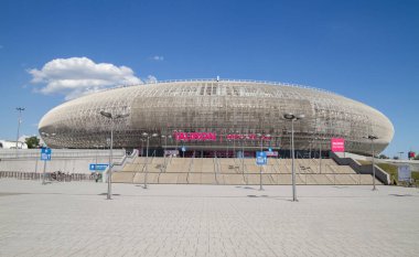 Krakow, Poland - June 1, 2022: Tauron Arena, indoor modern entertainment and sports venue.