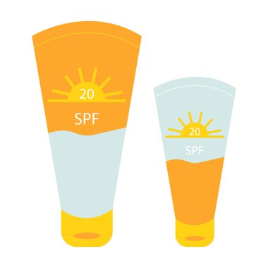  Güneş kremi ilüstrasyonu, cilt bakımı düz vektörü, vücut için spf 20 krem, cilt bakımı tüpleri, yüz kremi, güneş kremi kremi vektörü, cilt ilüstrasyonu, spf kremi seti, güneş kremi seti seti, yaz seti.