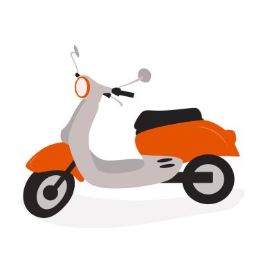 Motosiklet düz vektör illüstrasyonu