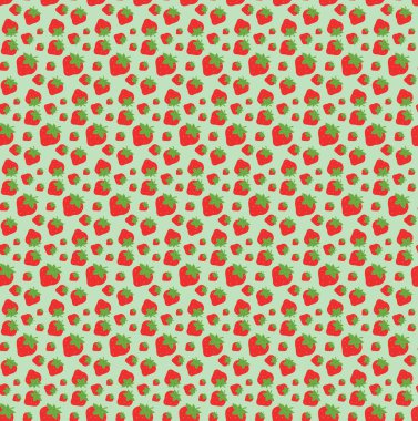 Mavi arkaplan düz vektör üzerinde kusursuz desenli çilekler