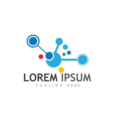 Molekül sembolü logo şablonu vektör illüstrasyon tasarımı 