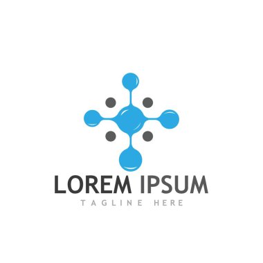 Molekül sembolü logo şablonu vektör illüstrasyon tasarımı 