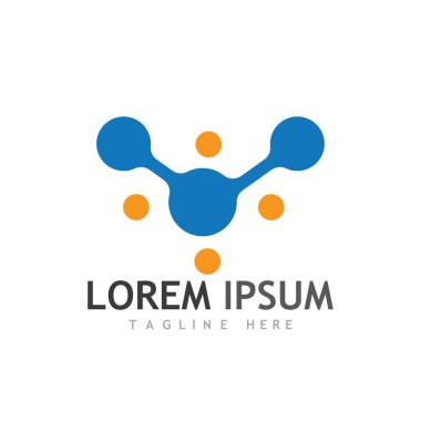 Molekül sembolü logo şablonu vektör illüstrasyon tasarımı 