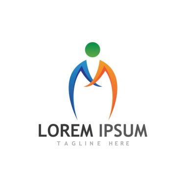 İnsan karakteri logosu çizim vektörü tasarımı