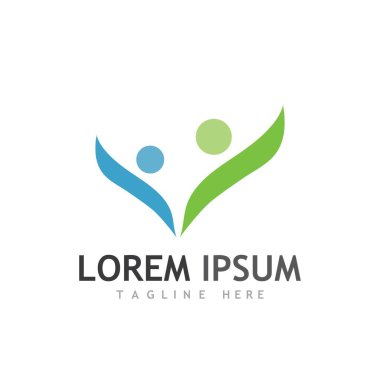 İnsan karakteri logosu çizim vektörü tasarımı