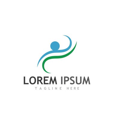 İnsan karakteri logosu çizim vektörü tasarımı