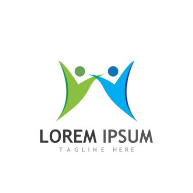 İnsan karakteri logosu çizim vektörü tasarımı