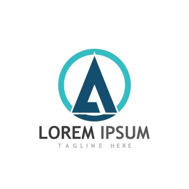 Bir Harf Şablonu vektör resimleme tasarımı