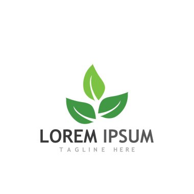 Doğal yeşil yaprak logosu ve sembolü