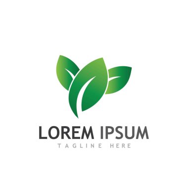 Doğal yeşil yaprak logosu ve sembolü