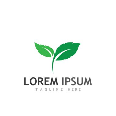 Doğal yeşil yaprak logosu ve sembolü