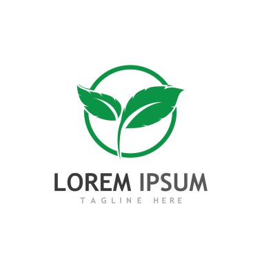 Doğal yeşil yaprak logosu ve sembolü