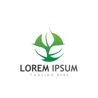 Doğal yeşil yaprak logosu ve sembolü