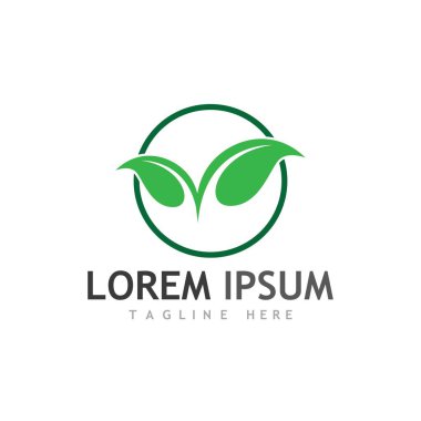 Doğal yeşil yaprak logosu ve sembolü