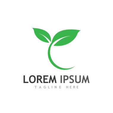 Doğal yeşil yaprak logosu ve sembolü