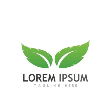 Doğal yeşil yaprak logosu ve sembolü