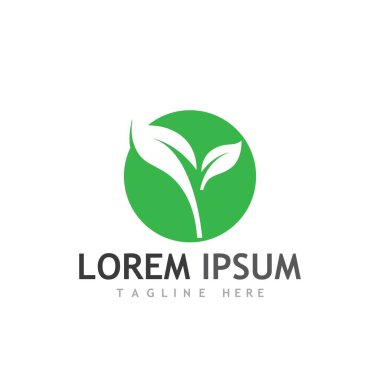 Doğal yeşil yaprak logosu ve sembolü