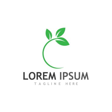 Doğal yeşil yaprak logosu ve sembolü