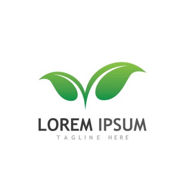 Doğal yeşil yaprak logosu ve sembolü
