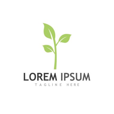 Doğal yeşil yaprak logosu ve sembolü