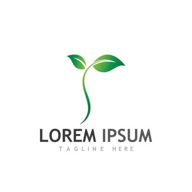 Doğal yeşil yaprak logosu ve sembolü