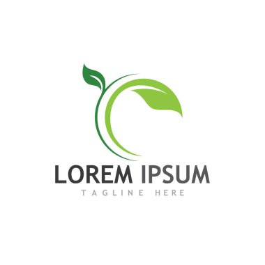 Doğal yeşil yaprak logosu ve sembolü