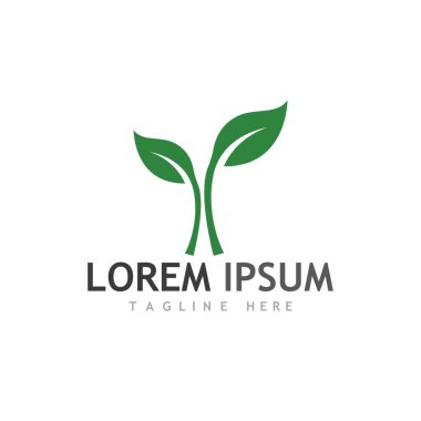 Doğal yeşil yaprak logosu ve sembolü