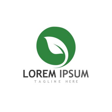 Doğal yeşil yaprak logosu ve sembolü