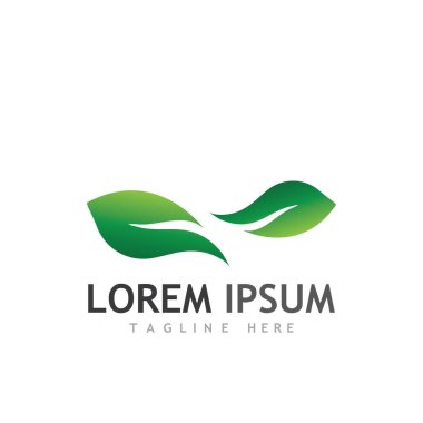 Doğal yeşil yaprak logosu ve sembolü