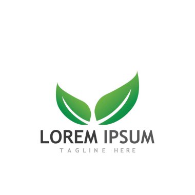 Doğal yeşil yaprak logosu ve sembolü