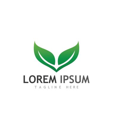 Doğal yeşil yaprak logosu ve sembolü