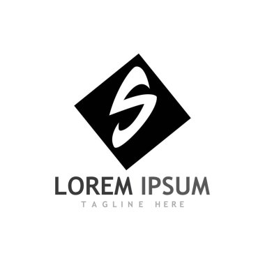 S harfi logo tasarım vektörü