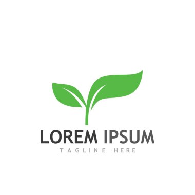 Doğal yeşil yaprak logosu ve sembolü