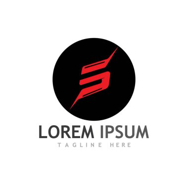 S harfi logo tasarım vektörü