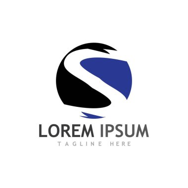 S harfi logo tasarım vektörü