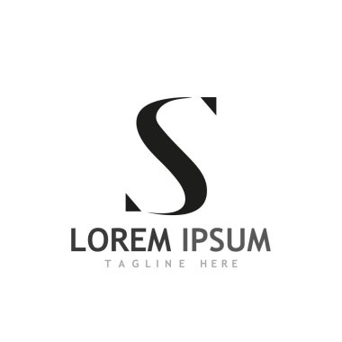 S harfi logo tasarım vektörü