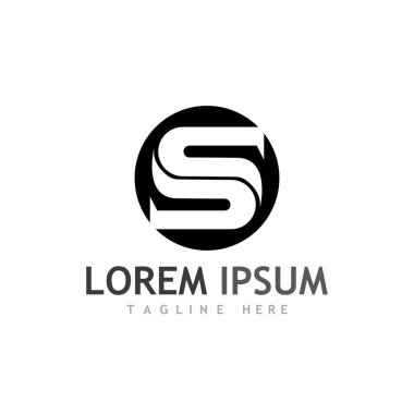 S harfi logo tasarım vektörü