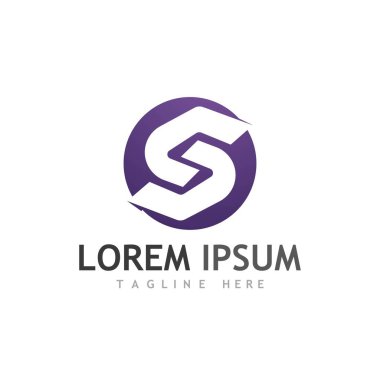S harfi logo tasarım vektörü