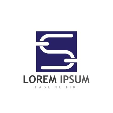 S harfi logo tasarım vektörü