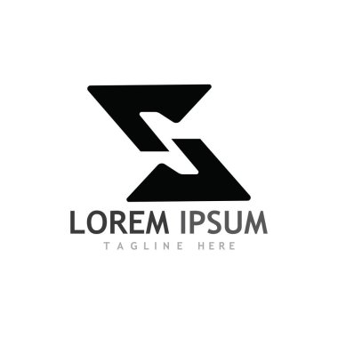 S harfi logo tasarım vektörü
