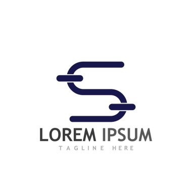 S harfi logo tasarım vektörü