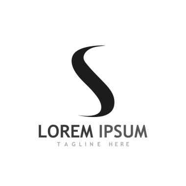 S harfi logo tasarım vektörü