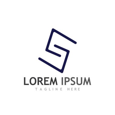 S harfi logo tasarım vektörü