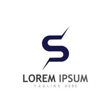 S harfi logo tasarım vektörü
