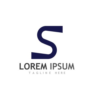 S harfi logo tasarım vektörü
