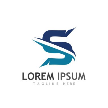 S harfi logo tasarım vektörü