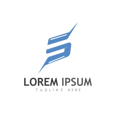 S harfi logo tasarım vektörü