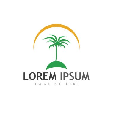 Palmiye ağacı logo şablonu vektör çizimi