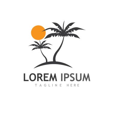 Palmiye ağacı logo şablonu vektör çizimi