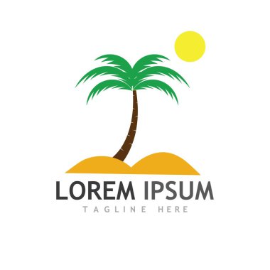 Palmiye ağacı logo şablonu vektör çizimi